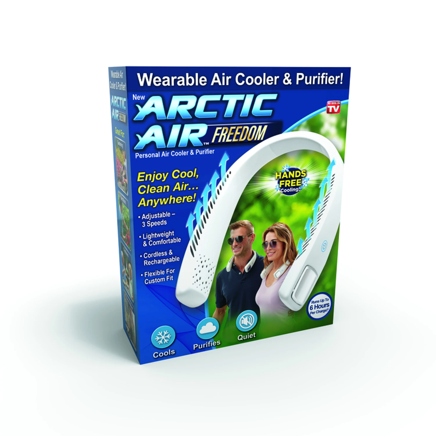 Freedom Wearable Personal Hands Free Air Cooler & Purifier, 3-speed, White