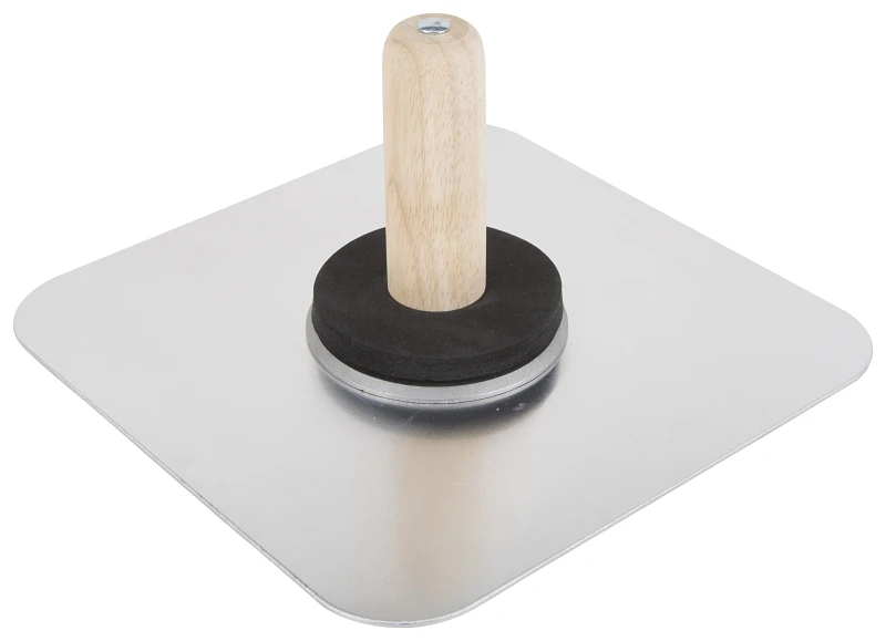 10 X 10 Inch Aluminum Plaster Hawk With Wood Handle And Sponge Callus Preventer - Model 16950-10