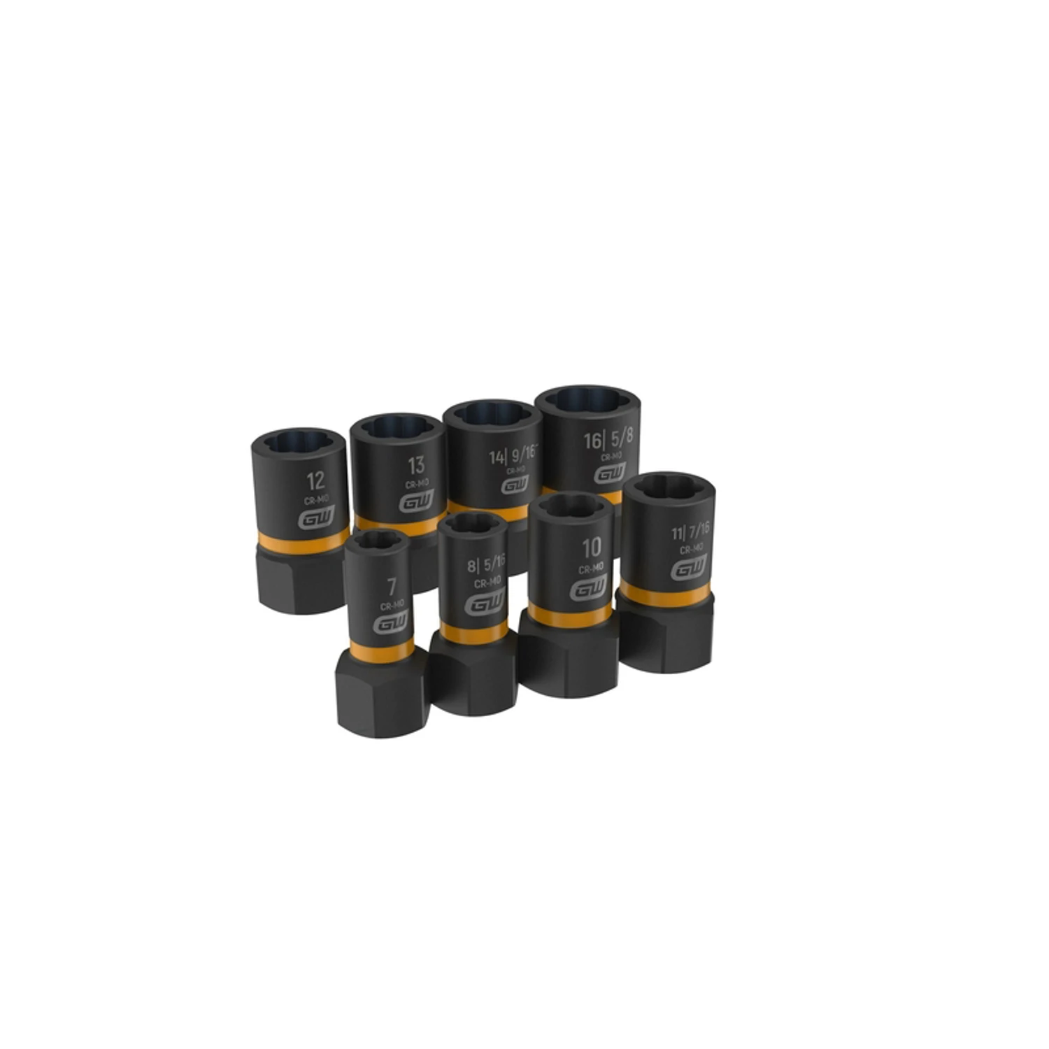Bolt Biter 1/4 And 3/8 In. Drive Impact Extraction Socket Set 8 Pieces