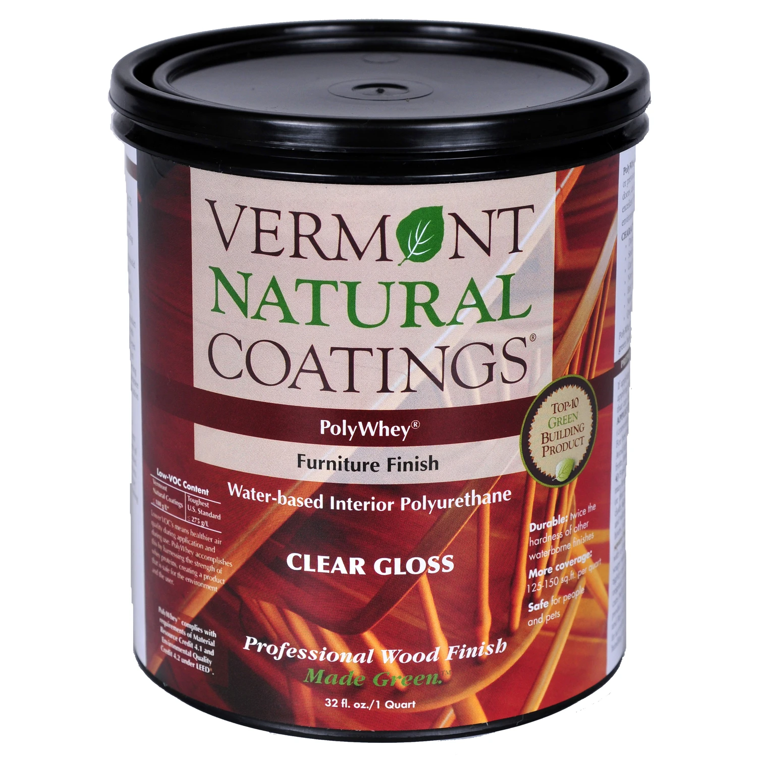 Polywhey Gloss Clear Water-based Furniture Finish 1 Quart