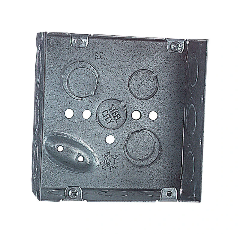 4-11/16 In. Square Galvanized Steel Outlet Box 42 Cubic Inches