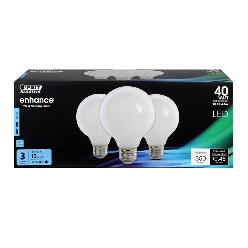 LED G25 E26 DL 40W 3PK