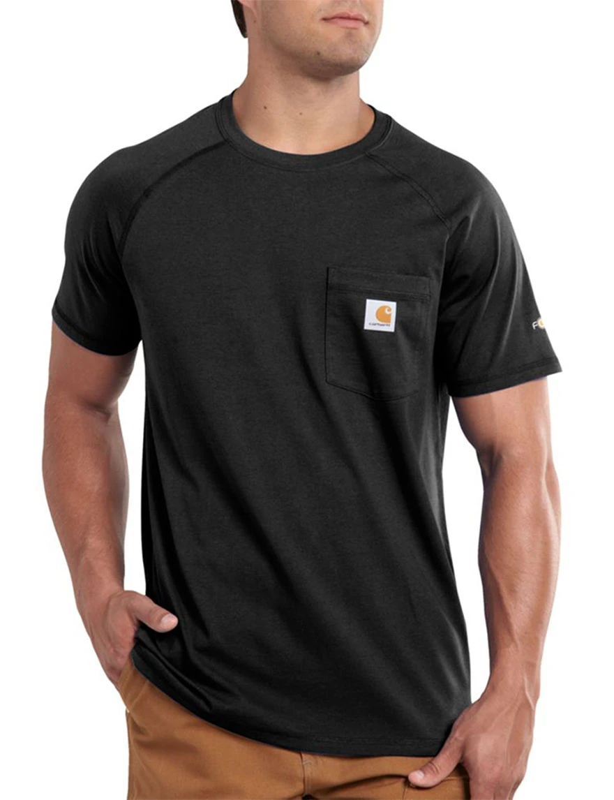 Men's Force Delmont Regular Small Black Cotton Short Sleeve T-shirt