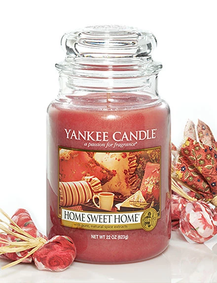 Glass Candle Jar with Single Wick, Cinnamon Red Scent, 22 Ounce Capacity