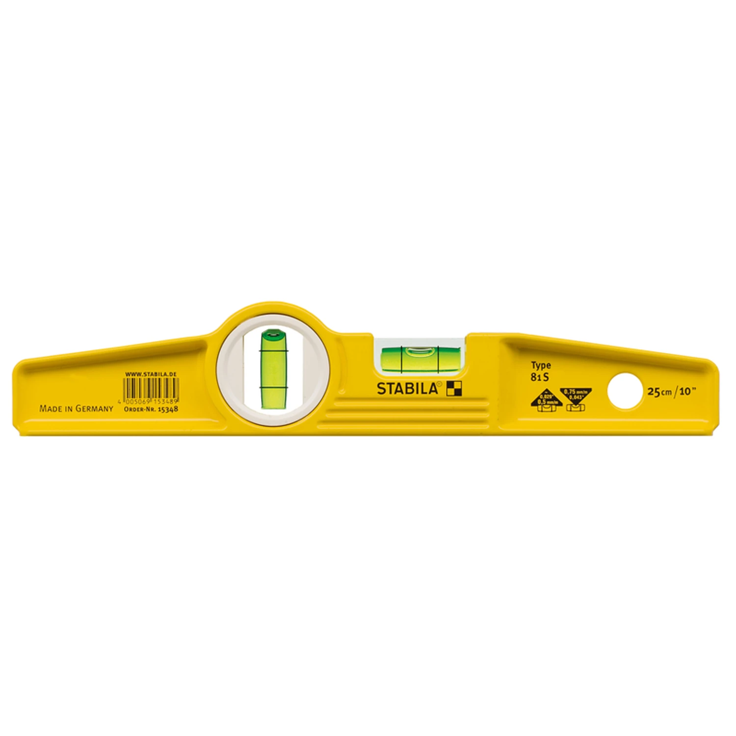 10 In. Aluminum Type 81 S Torpedo Level With 2 Vials - Model 25010