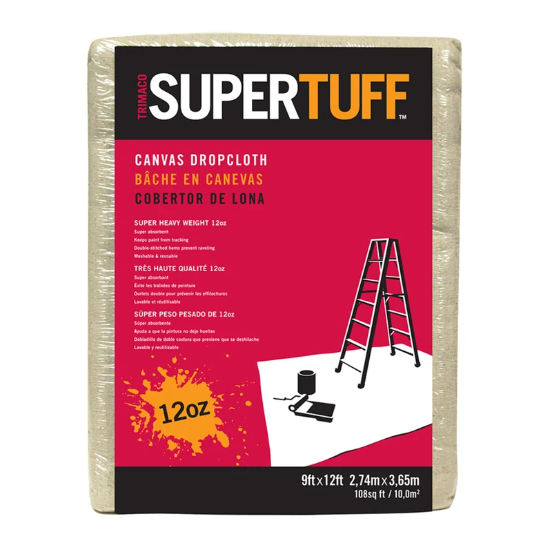 Trimaco SuperTuff 9 ft. W X 12 ft. L 12 oz Canvas Drop Cloth 1 pk