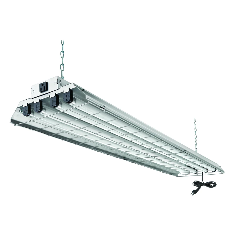 4-light Grey Fluorescent Heavy-duty Shop Light 1284grd Re