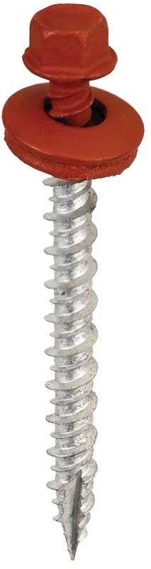 Acorn International SW-MW2BR250 Screw, High-Low, Twin Lead Thread, Hex Drive, Barn Red, Type 17 Point, 250/BAG