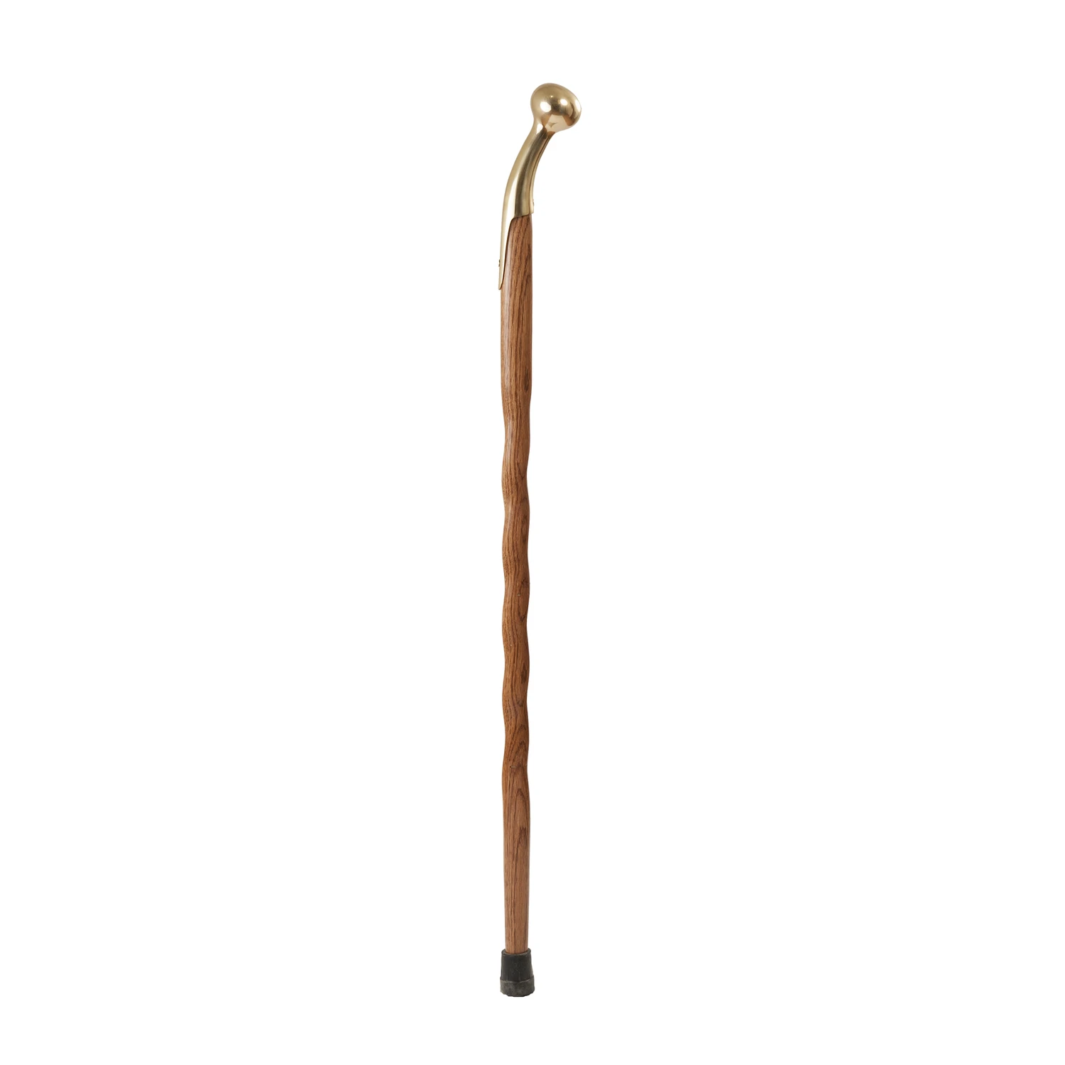 Brazos Walking Sticks Twisted Oak with Brass Hame Top Cane Wood 1 pk