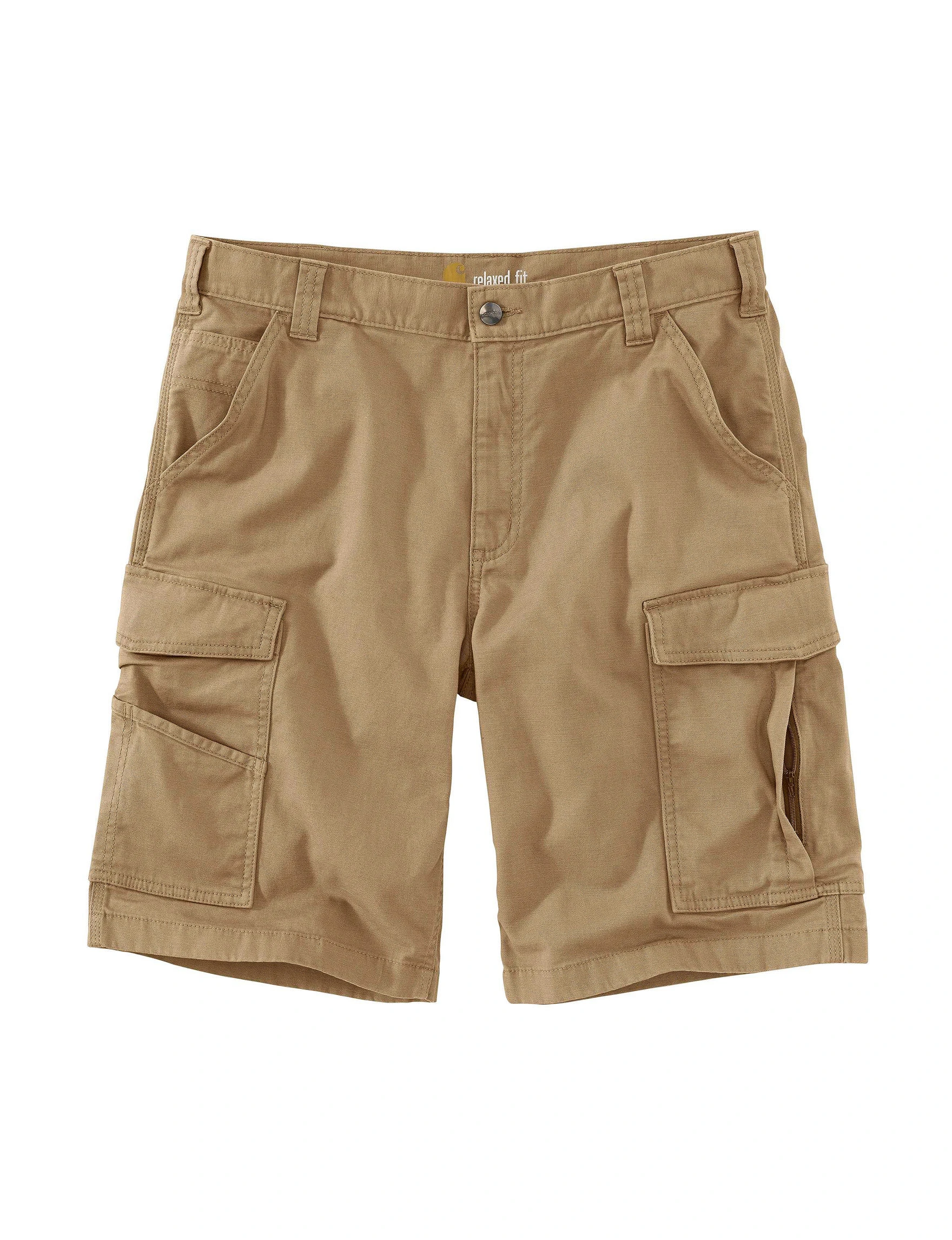 Men's Rugged Flex Relaxed Fit Canvas Cargo Shorts - Dark Khaki - W40