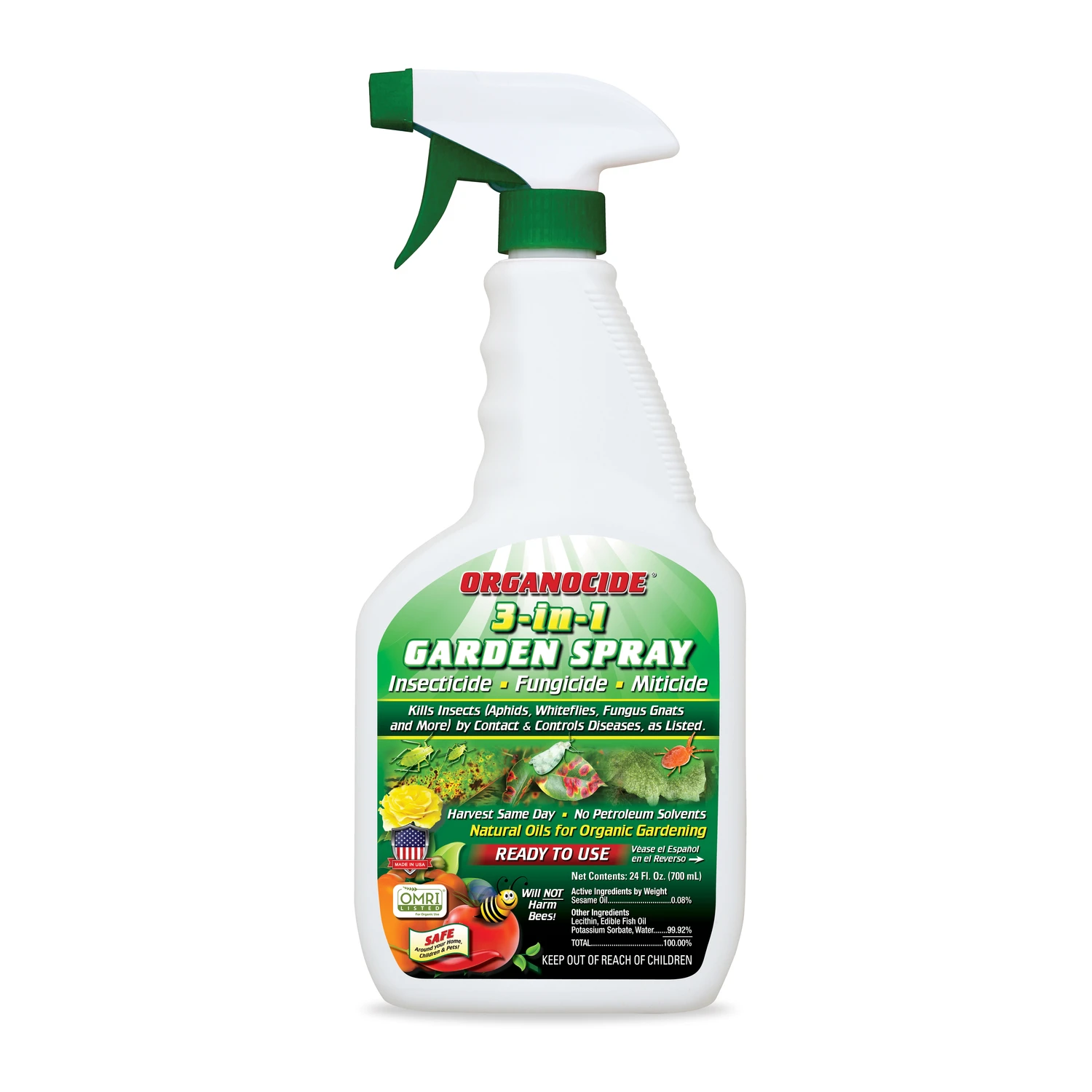 Organocide 3-in-1 Organic Insect, Disease & Mite Control Spray 24 Oz