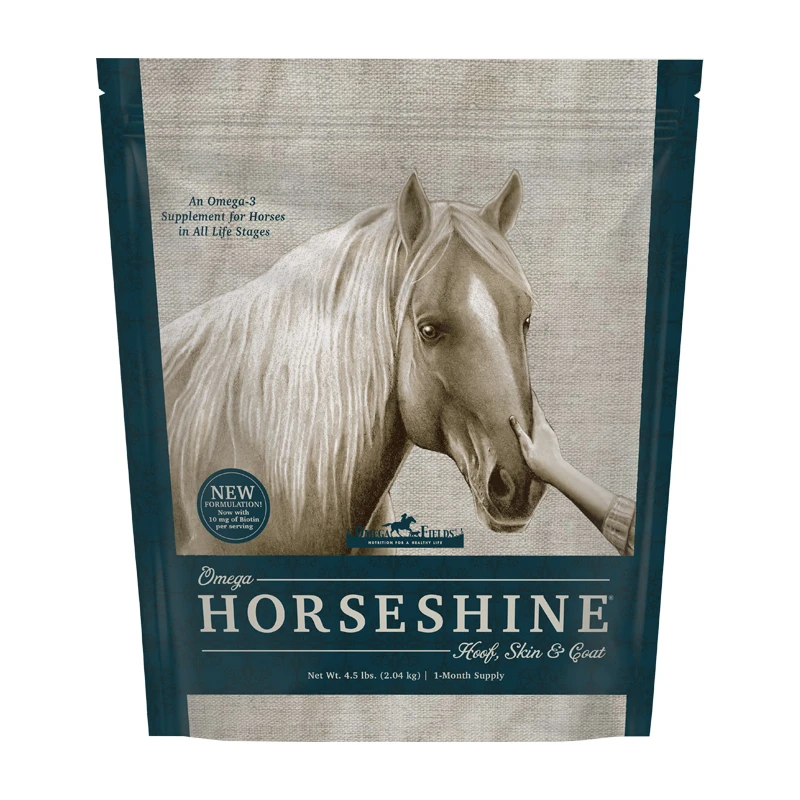 Omega Horseshine Supplement, 4.5 Pound - Omega Fields Horse Nutrition