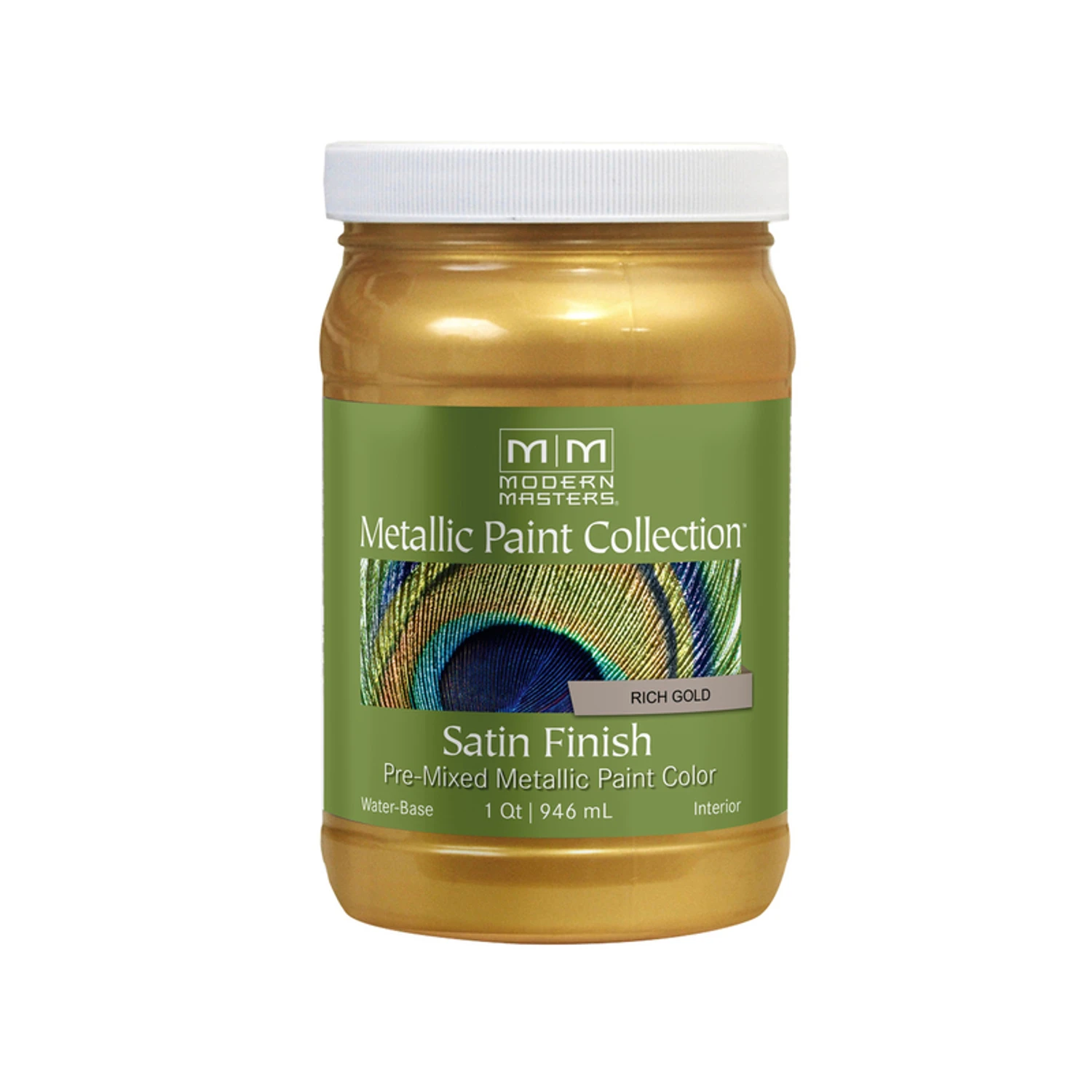 Shimmer Satin Rich Gold Metallic Paint 1 Quart - Me70132