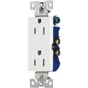 15-amp White Decorator Duplex Electrical Outlet 1107w-box