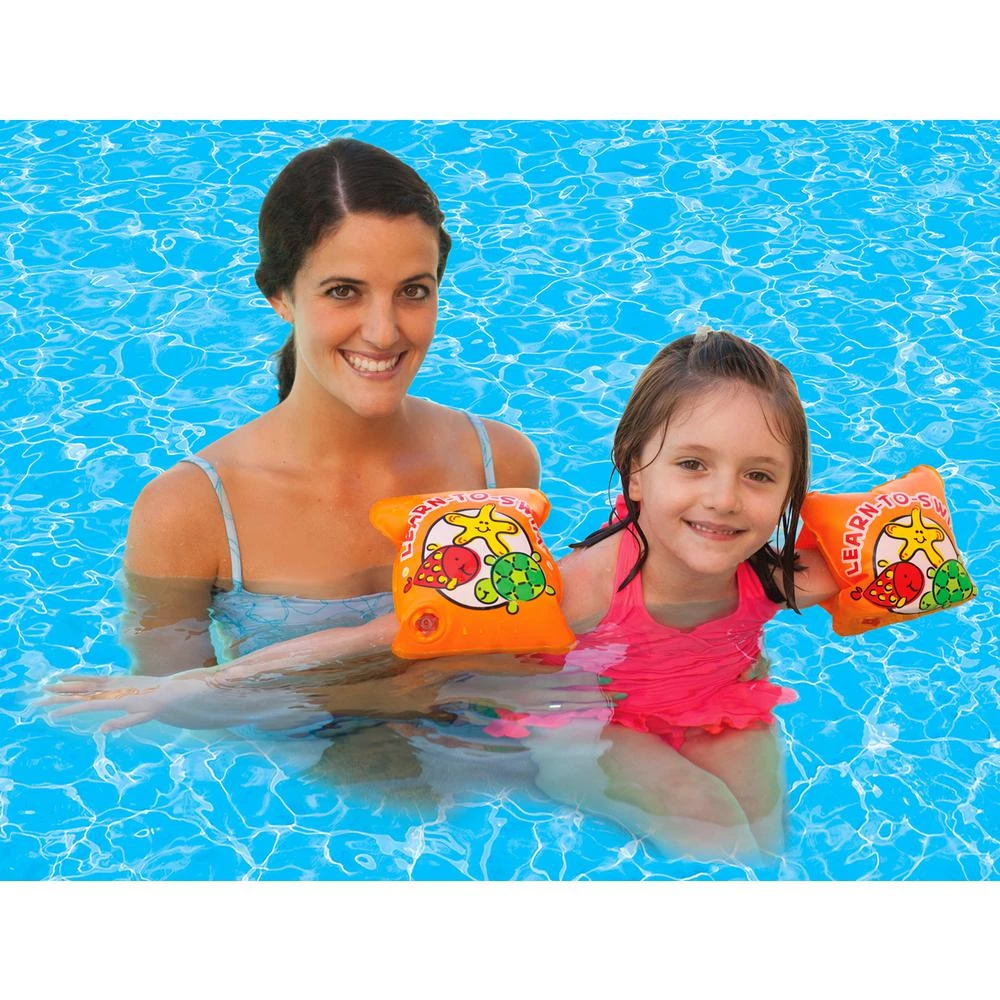 Learn-to-swim Swimming Pool Arm Floats, Model 50501, Orange