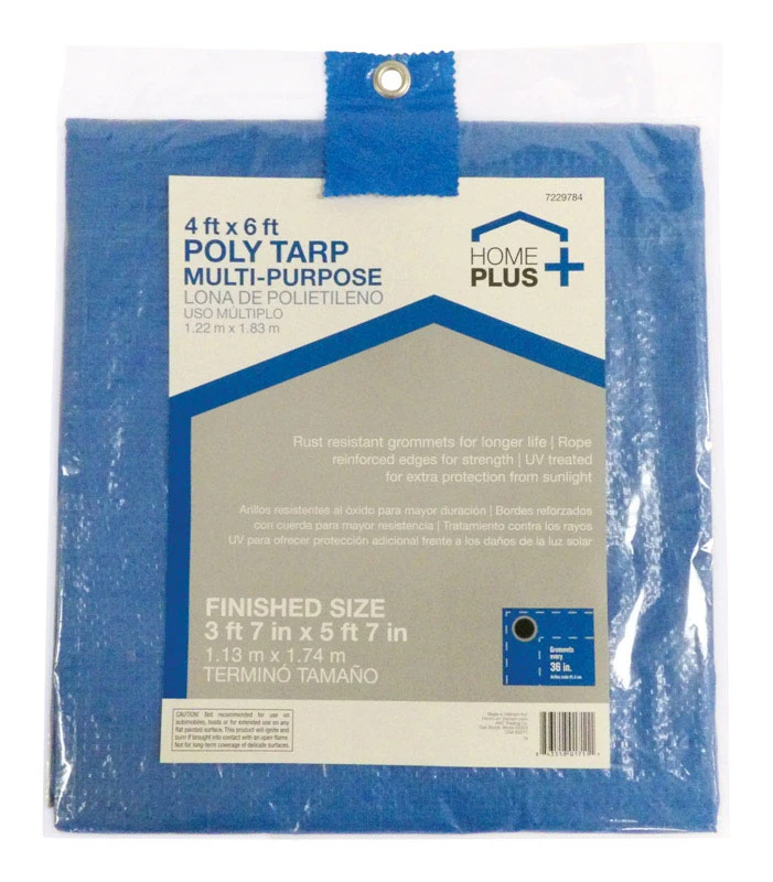4 Ft. W X 6 Ft. L Light Duty Polyethylene Tarp - Blue