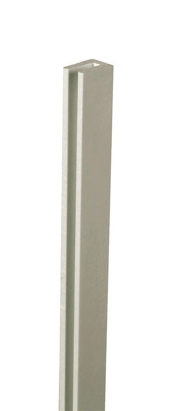 1-3/16 In W X 95-1/2 In L X 3/4 In D Gray Vinyl Lattice U-cap
