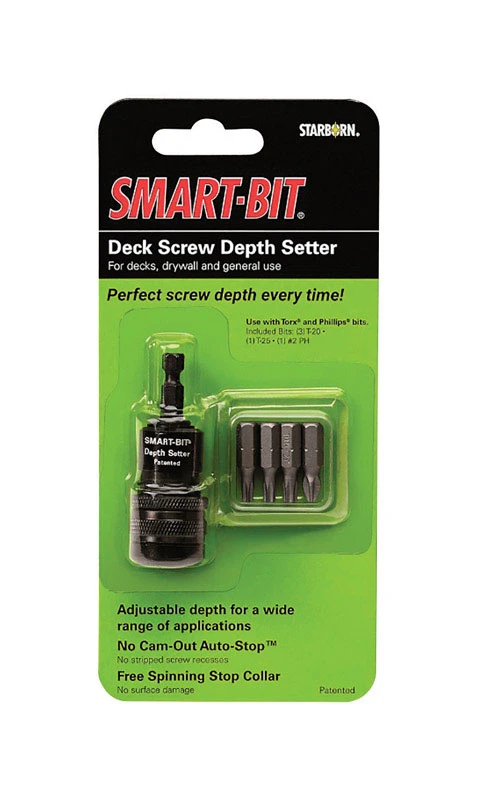 Smart-bit Stainless Steel Screw Depth Setter Kit Hex Shank 6 Piece Set