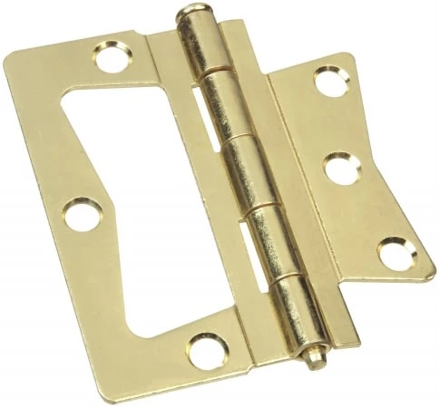 3-1/2 Inch Bright Brass Non-mortise Square Corner Hinge 460816