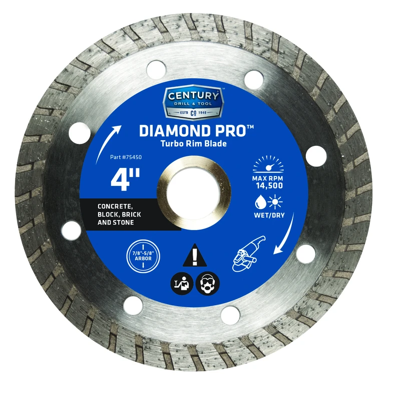 4 In. Turbo Diamond Saw Blade Model 75450 For Concrete And Stone