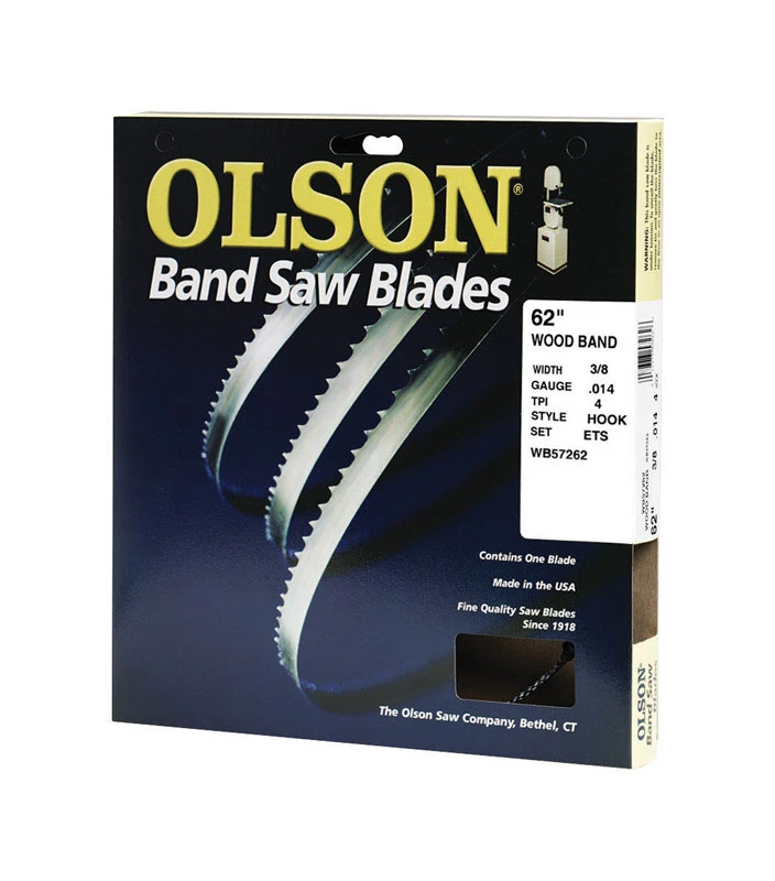 Olson 62 In. L X 0.4 In. W Carbon Steel Band Saw Blade 4 Tpi Hook Teeth 1 Pk