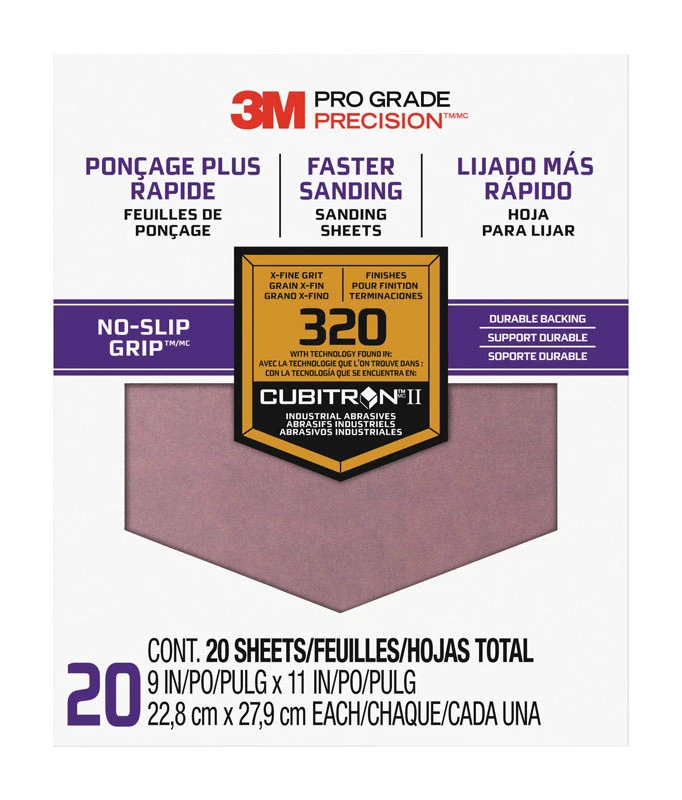 3M SandBlaster 11 in. L x 9 in. W 320 Grit Extra Fine Ceramic Sanding Sheet 20 pk