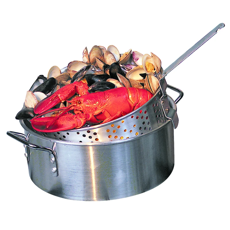 10.5 Quart Aluminum Fry Pot Set With Lid And Steamer Insert