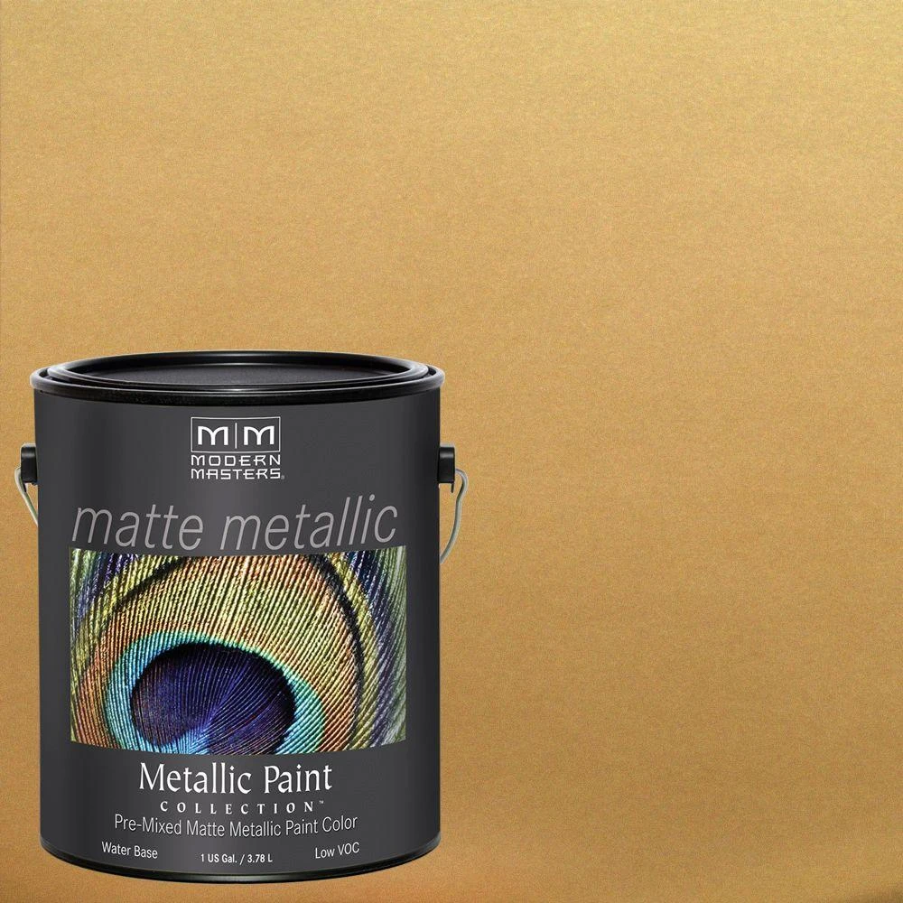 1 Gallon Pale Gold Water-based Matte Metallic Interior Paint Mm200