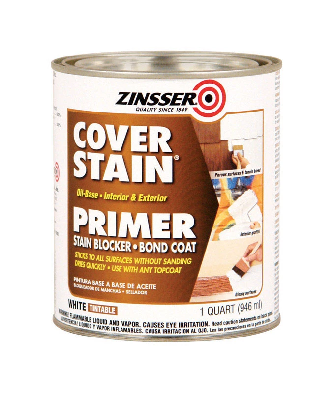 Cover Stain White Primer 1 Quart - High Hide Stain Blocking Formula