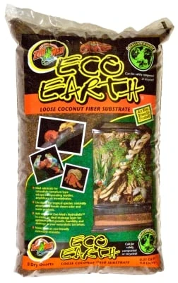 Eco Earth Loose Coconut Fiber Substrate, 8 Quart For Reptiles And Aquatic Life