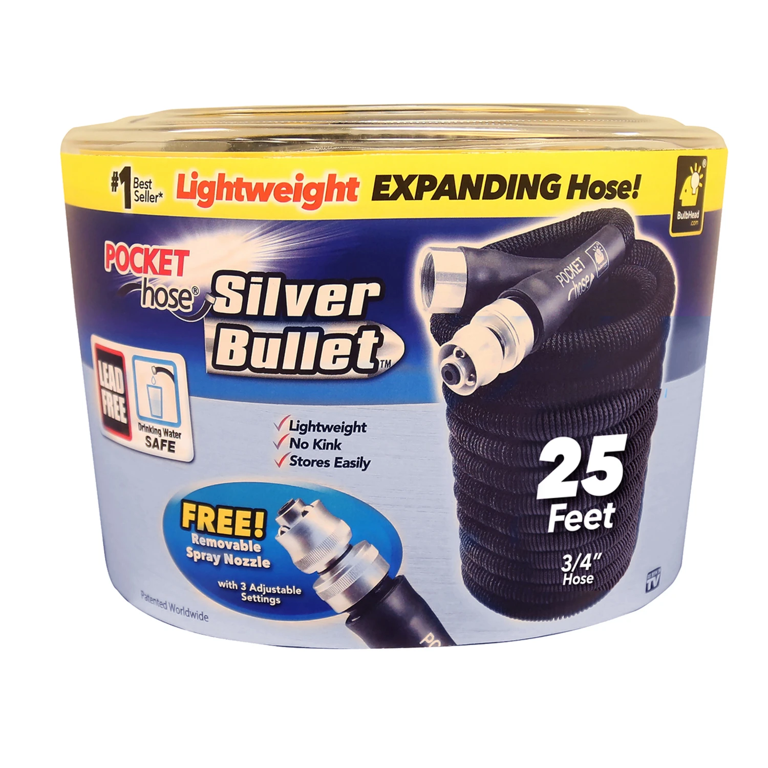 Silver Bullet 3/4 In. D X 25 Ft. L Expandable Lightweight Garden Hose