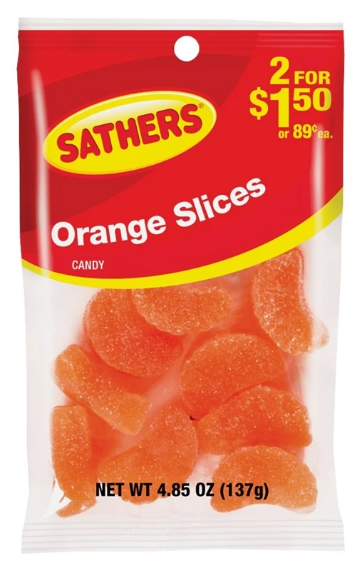 Sathers 10102 Orange Slices Candy, 4.85 Oz, Pack Of 12