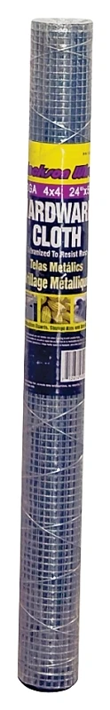 11051213 Hardware Cloth, 5 Ft L X 24 In W, 23 Gauge, 1/4 X 1/4 In Mesh