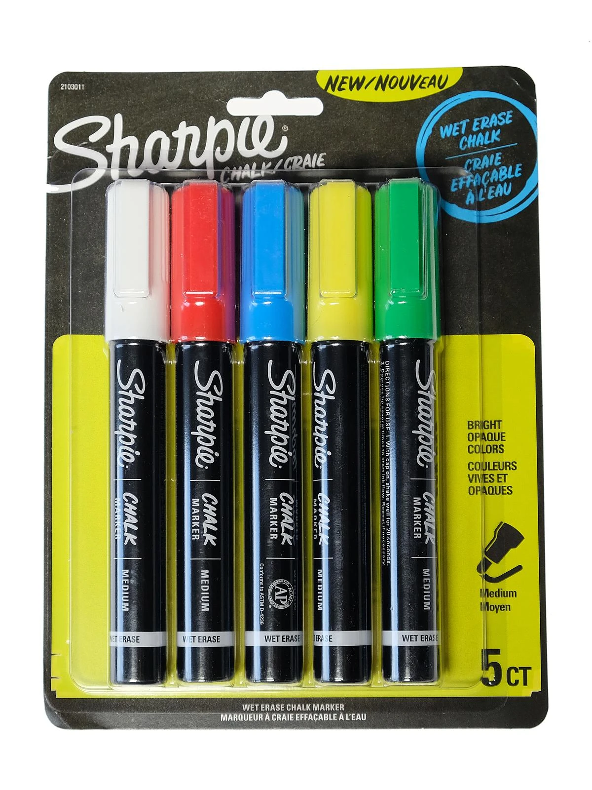 Chalk Markers, Assorted Colors, 5-Pk.