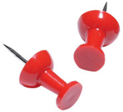 HILLMAN Red Push Pins 16 pk