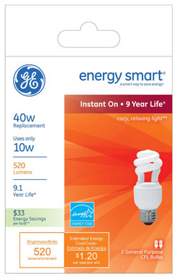 42116 9w Soft White Cfl Bulb, Spiral, 2-pack, 520 Lumens
