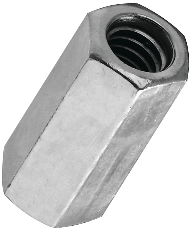 Threaded Rod Coupler Zinc Plated 1/4 Inch - 24 Thread Size Connector
