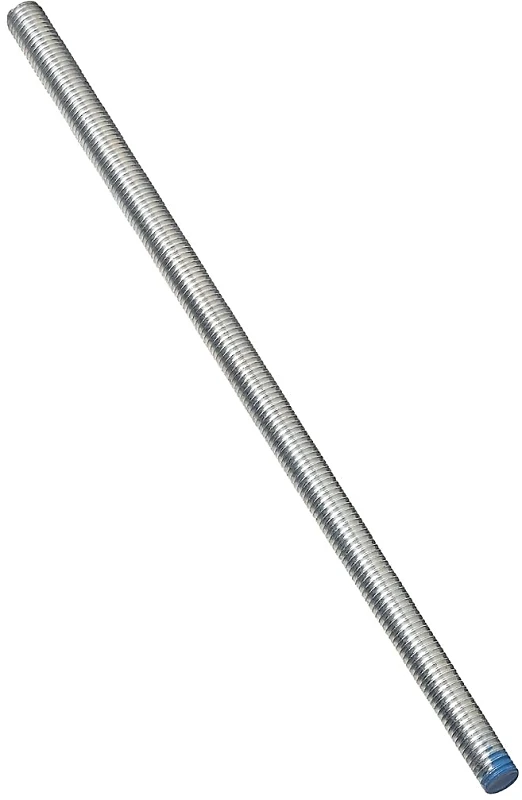 Threaded Rod, Zinc, 13 TPI, 1/2 x 12 In.