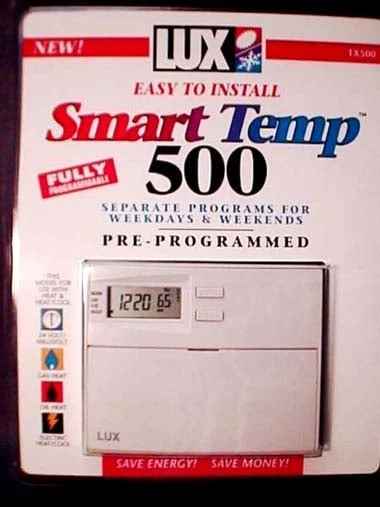 Lux Tx500e Smart Temp 5-2 Day Programmable Thermostat With Digital Display