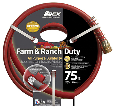 Cotractor Plus Garden Hose, 400 PSI, Red, 3/4-In. x 75-Ft.
