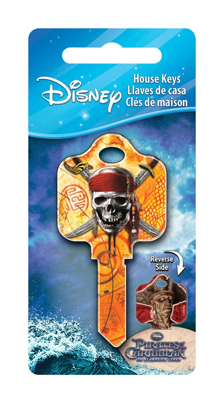 Hillman Disney Skull And Swords House Key Blank 68 SC1 Single For Schlage Locks