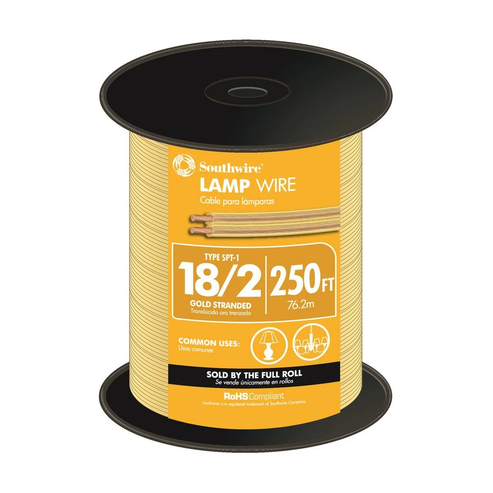 250-ft 18-awg 2-conductor Clear Lamp Cord - Model 55798144