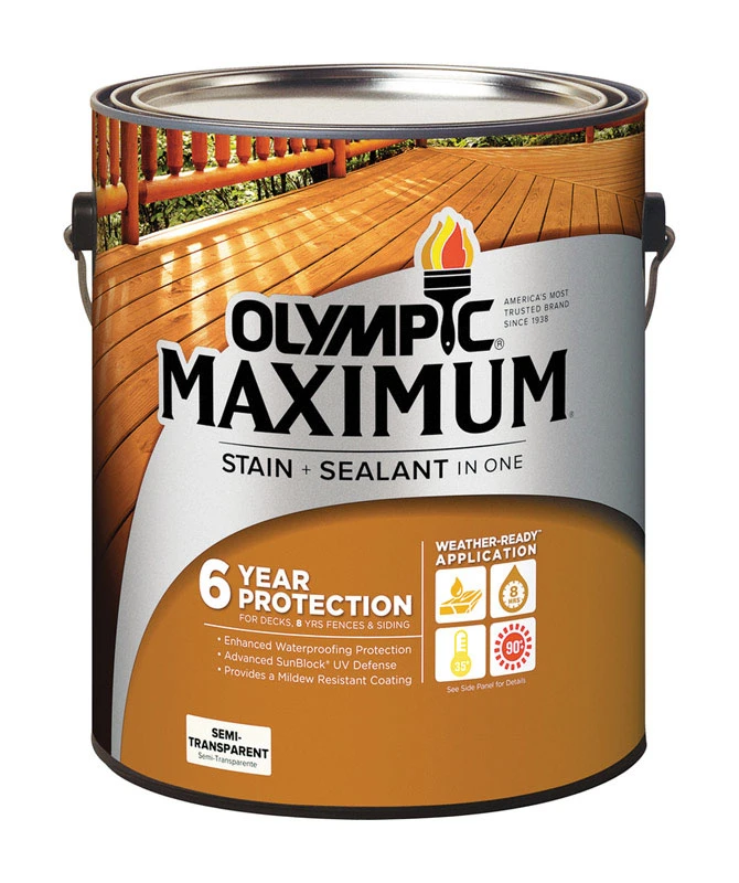 Maximum Deck, Fence & Siding Stain & Sealant, Exterior, Semi-Transparent Oil, Neutral Tint Base, 1-Gallon