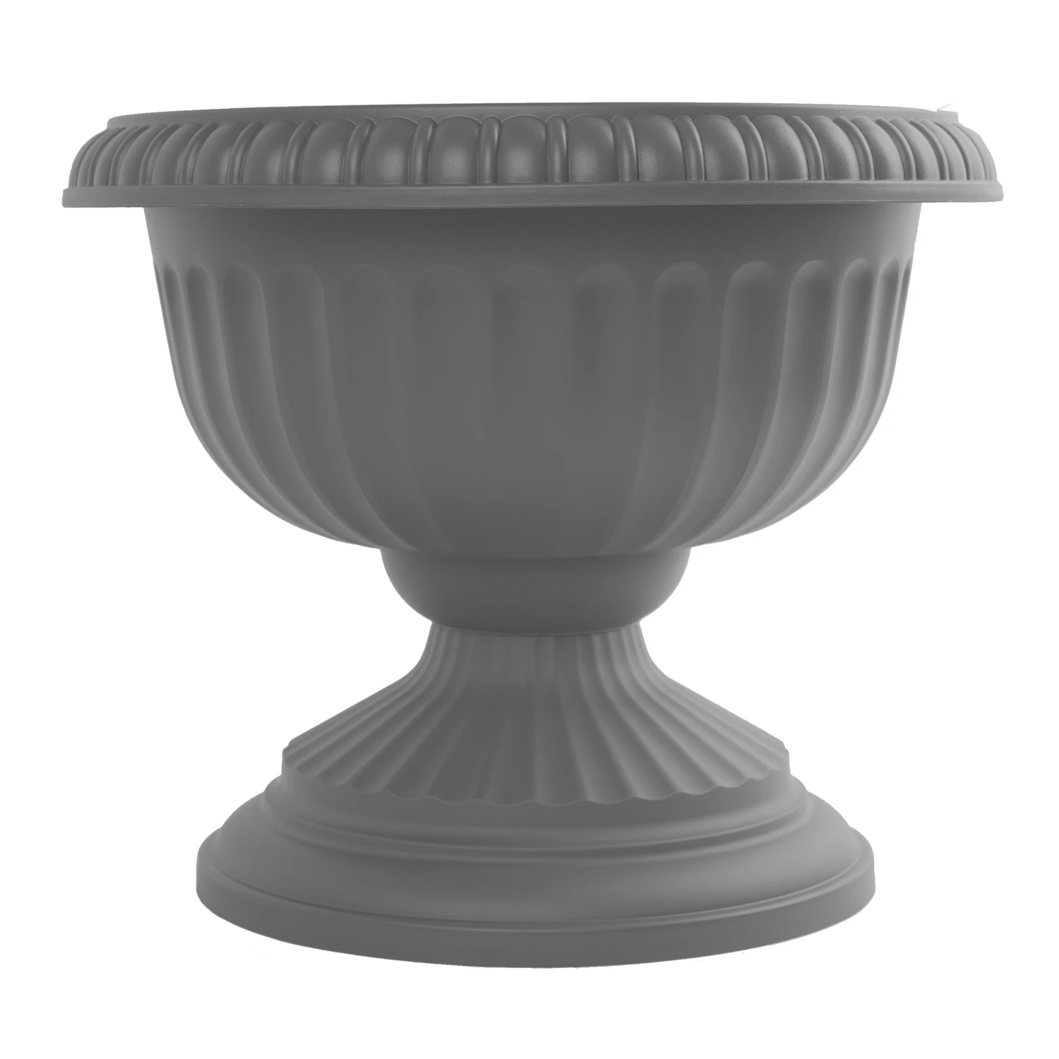 18 In. H X 17.8 In. D Charcoal Plastic Grecian Urn Flower Pot