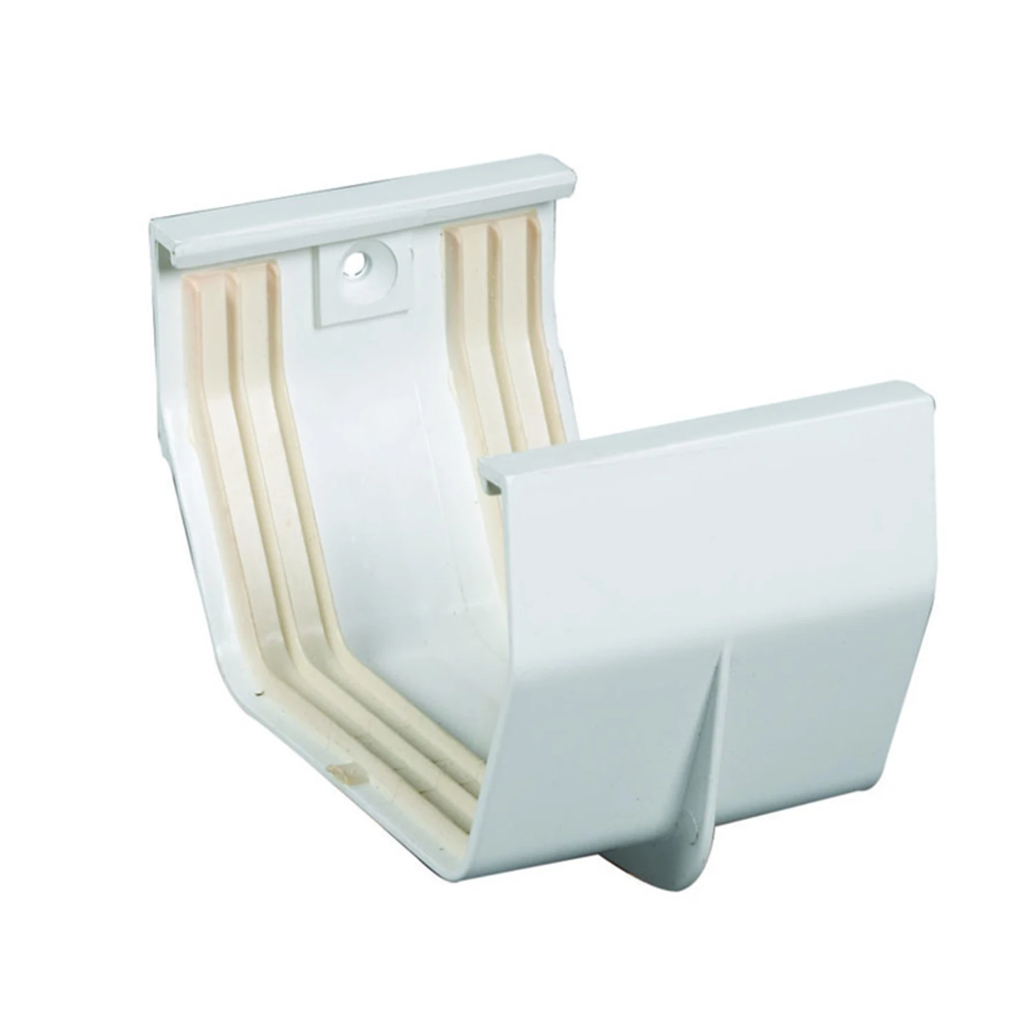 5 In. Contemporary White Vinyl Gutter Slip Joint Connector T0505