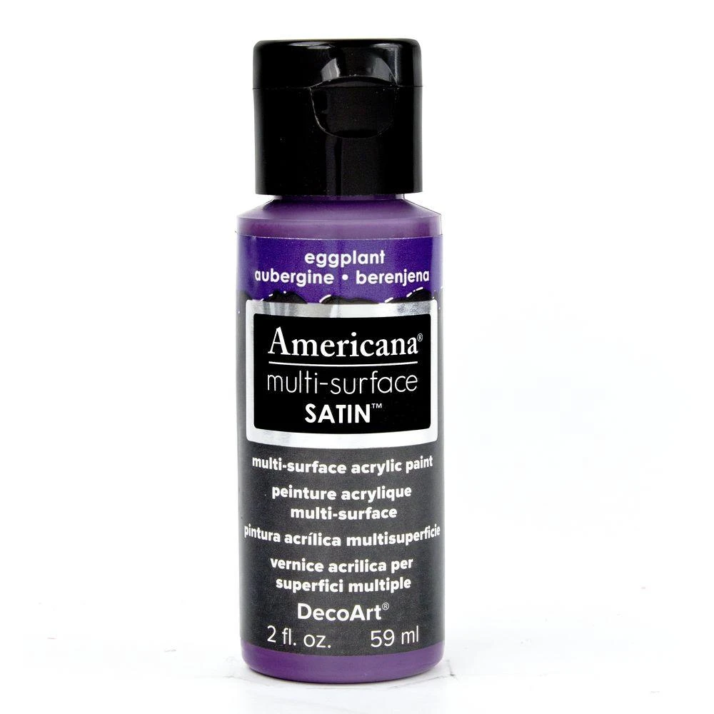 Americana Multi Surface Craft Paint Satin Finish Eggplant Color 2 Ounce Bottle