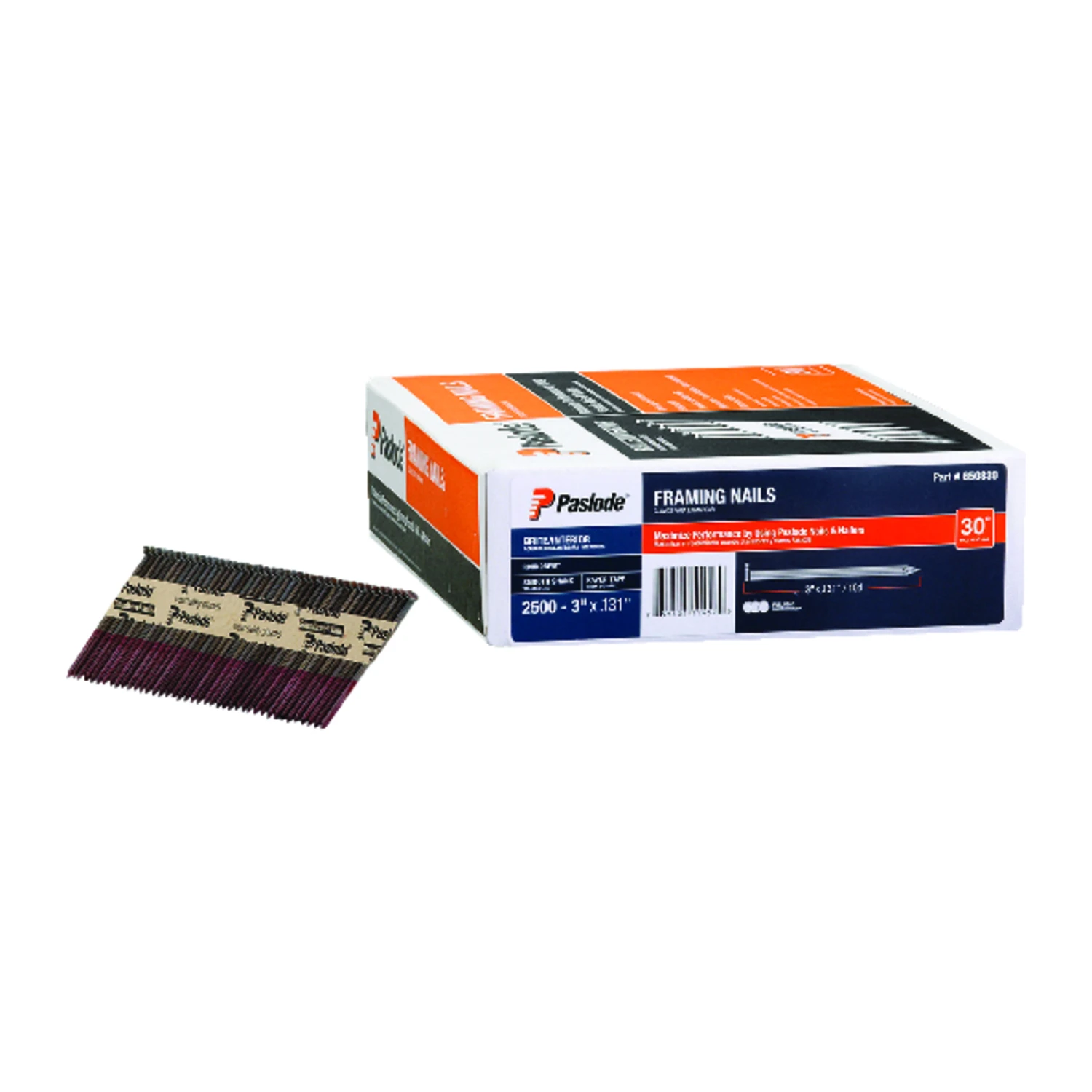 Collated Framing Nails, Smooth Brite 30 Degree, 3 x .131 In., 2,500-Ct.