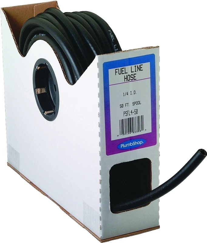 Fuel Line Reinforced PVC Hose, Black, 1/4 In. ID x 1/2 In. OD x 50 Ft.