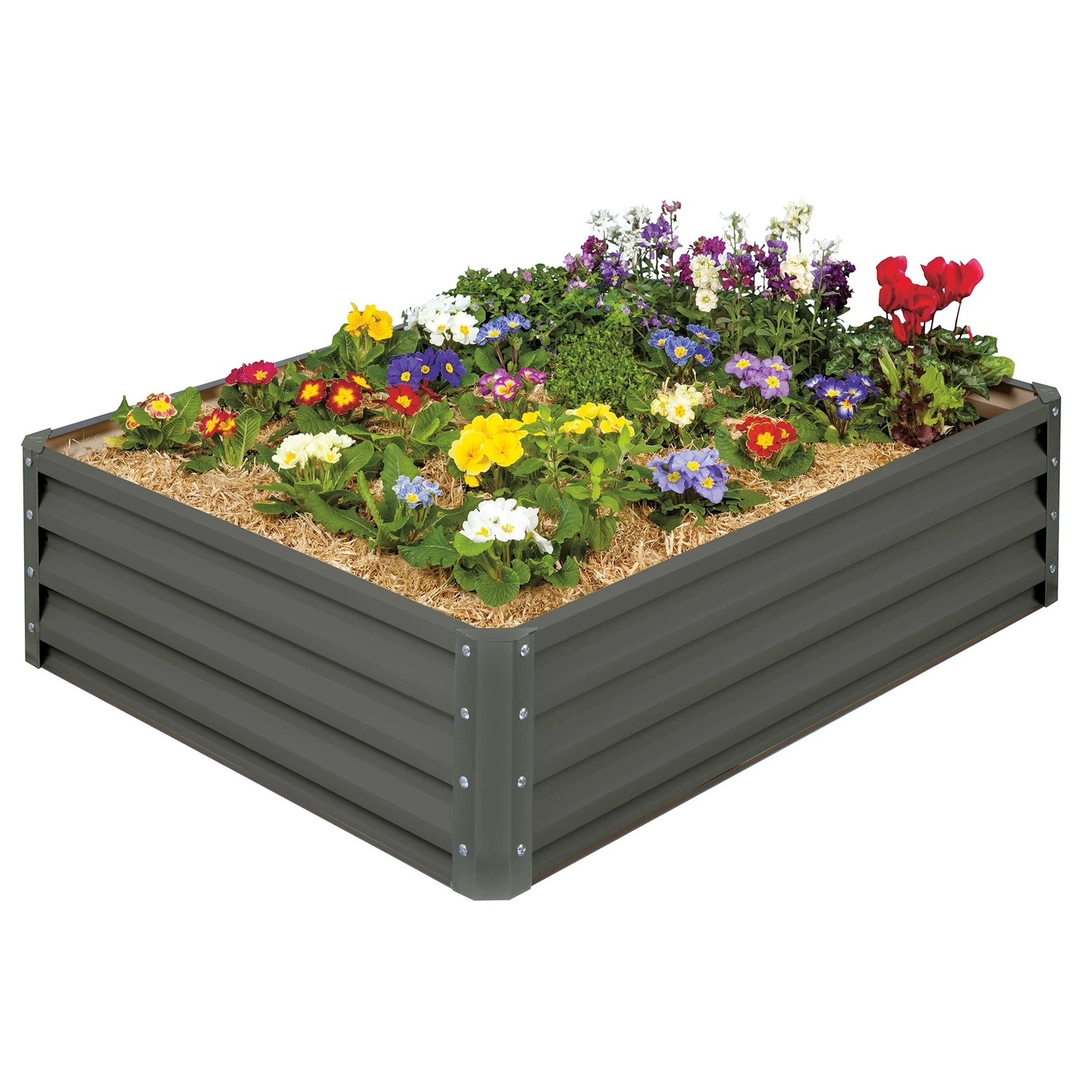 12 In. H X 35 In. W Slate Gray Metal Raised Garden Bed