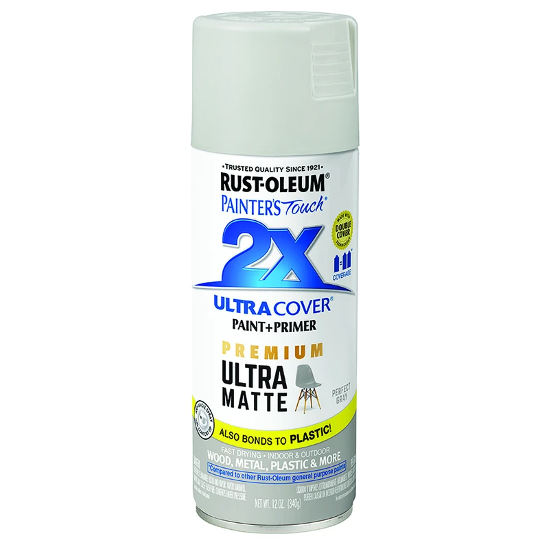 Painter's Touch 2x Ultra Cover Ultra Matte Perfect Gray Paint+primer Spray Paint 12 Oz
